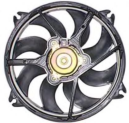Ventilador elétrico de esfriamento montado (motor + roda de aletas) 1253E4 Peugeot/Citroen