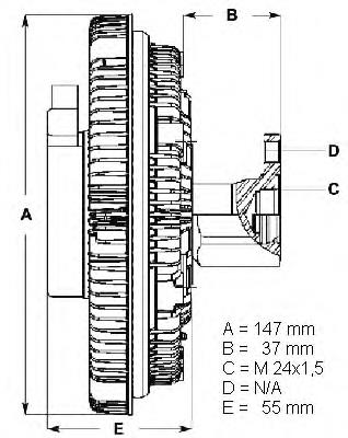 Acoplamento viscoso de ventilador de esfriamento CFC79001P Mahle Original