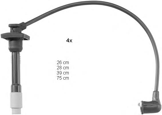 Fios de alta voltagem, kit 9008091127 Toyota