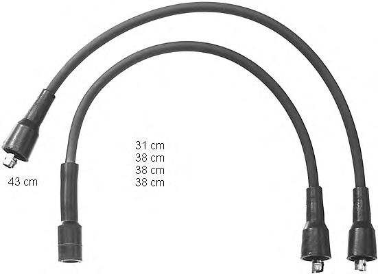 Fios de alta voltagem, kit Fiat/Alfa/Lancia 7597720