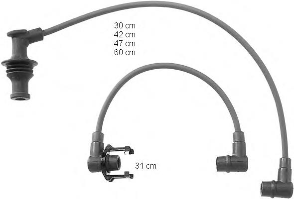 Fios de alta voltagem, kit 7190 NGK