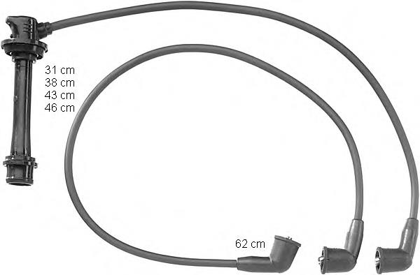 9706 NGK Fios de alta voltagem, kit