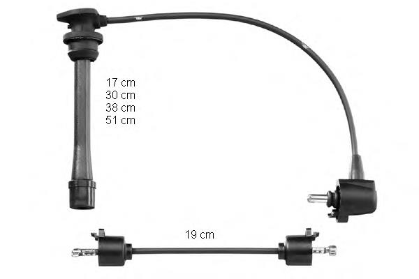 ENT910088 Engitech Fios de alta voltagem, kit