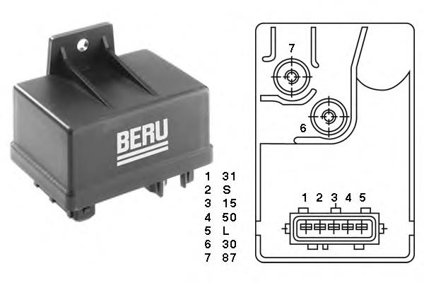Relê das velas de incandescência GR034 Beru