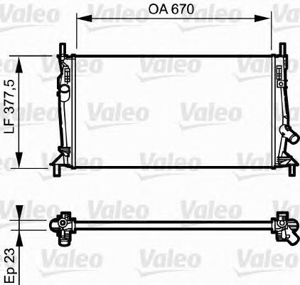 734320 VALEO Radiador de esfriamento de motor