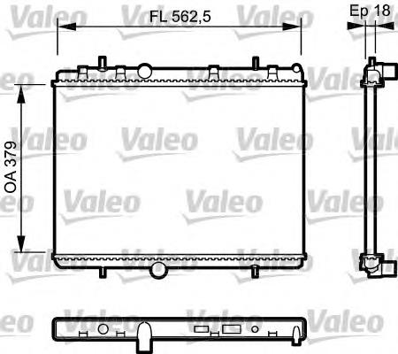 Radiador de esfriamento de motor P9680533480 Peugeot/Citroen