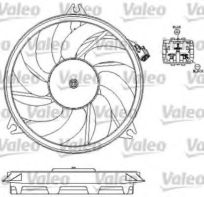 Ventilador elétrico de esfriamento montado (motor + roda de aletas) DER21007 Denso