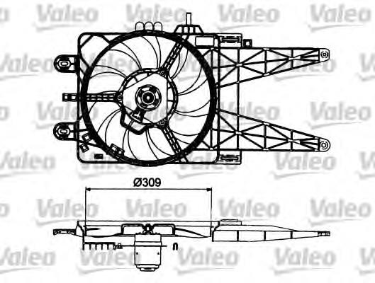 Difusor do radiador de esfriamento, montado com motor e roda de aletas 46785738 Fiat/Alfa/Lancia