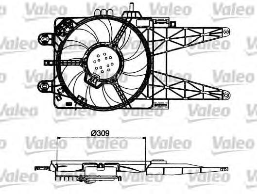 47246 NRF Difusor do radiador de esfriamento, montado com motor e roda de aletas