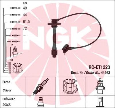 44263 NGK Fios de alta voltagem, kit
