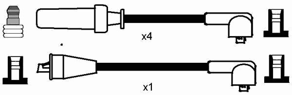 8297 NGK Fios de alta voltagem, kit