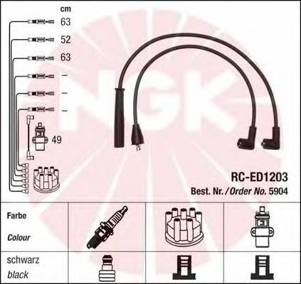 Fios de alta voltagem, kit NGK 5904 preço, a partir de 24,33 USD