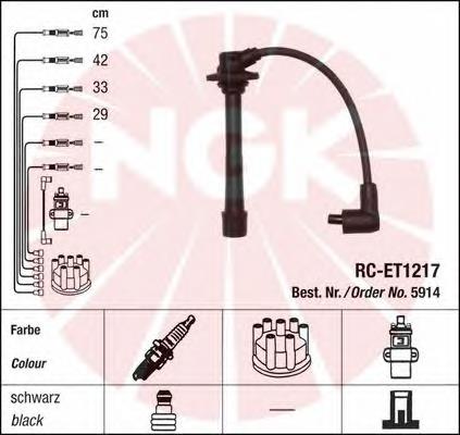 Fios de alta voltagem, kit NGK 5914 preço, a partir de 44,13 USD