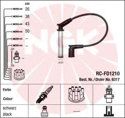 Fios de alta voltagem, kit NGK 6317 preço, a partir de 47,52 USD