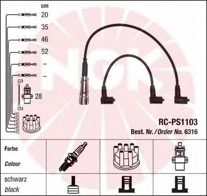 Fios de alta voltagem, kit NGK 6316 preço, a partir de 123,99 USD