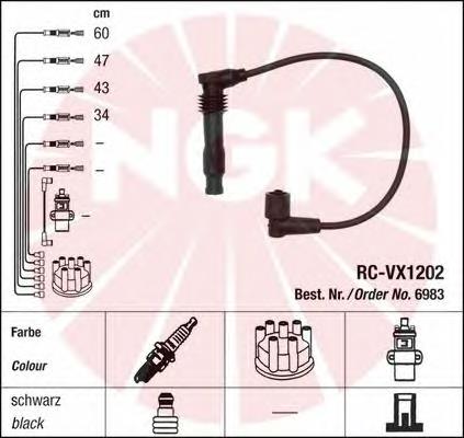 Fios de alta voltagem, kit NGK 6983 preço, a partir de 39,92 USD