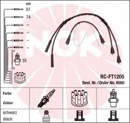 Fios de alta voltagem, kit 6980 NGK