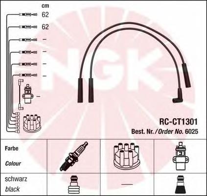 Fios de alta voltagem, kit NGK 6025 preço, a partir de 11,92 USD