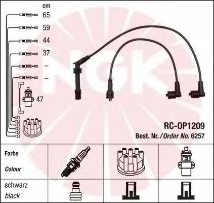 6257 NGK Fios de alta voltagem, kit
