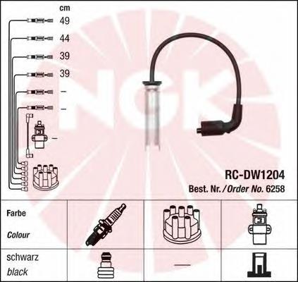 Fios de alta voltagem, kit NGK 6258 preço, a partir de 30,52 USD
