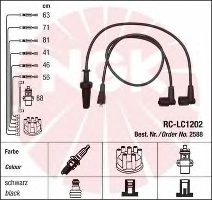 Fios de alta voltagem, kit 2588 NGK