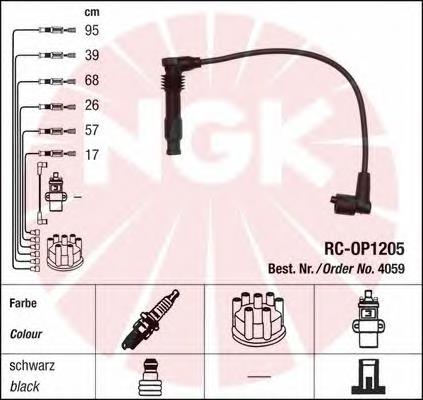 4059 NGK Fios de alta voltagem, kit