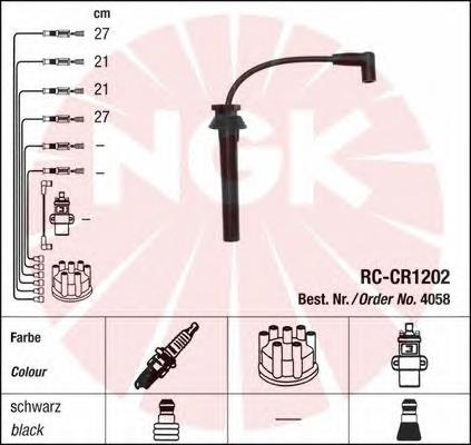 4058 NGK Fios de alta voltagem, kit
