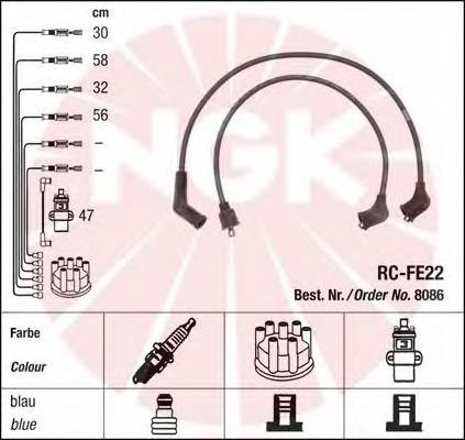 Fios de alta voltagem, kit NGK 8086 preço, a partir de 75,58 USD