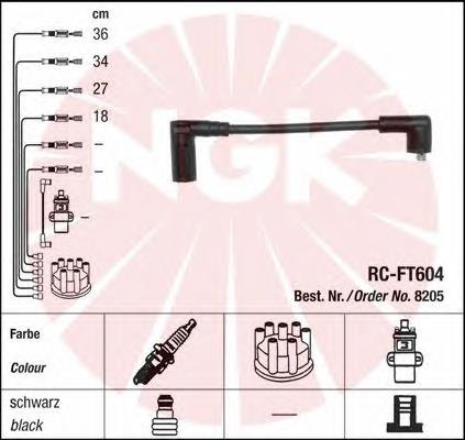 Compre 8205 NGK Fios de alta voltagem, kit
