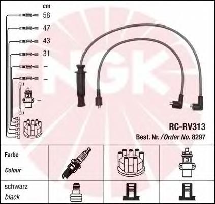 Fios de alta voltagem, kit NGK 8297 preço, a partir de 43,34 USD
