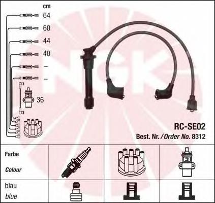 9443 NGK Fios de alta voltagem, kit