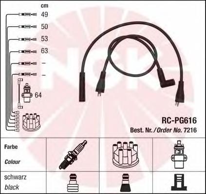 7216 NGK Fios de alta voltagem, kit