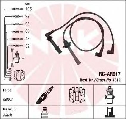 Fios de alta voltagem, kit NGK RCAR917