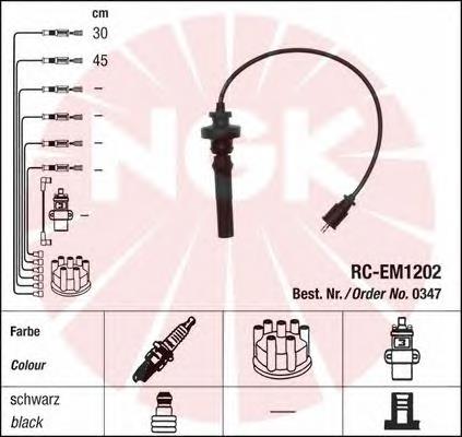 RCEM1202 NGK Fios de alta voltagem, kit