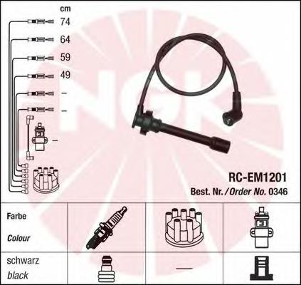 Fios de alta voltagem, kit NGK 346