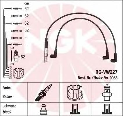 Fios de alta voltagem, kit 0958 NGK