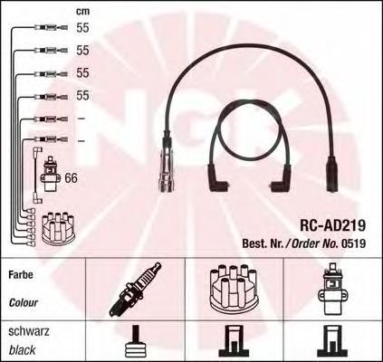 Fios de alta voltagem, kit NGK 0519 preço, a partir de 70,98 USD