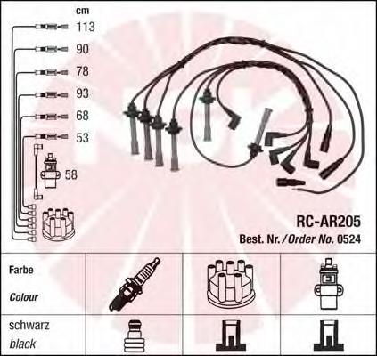 Fios de alta voltagem, kit NGK 0524 preço, a partir de 187,54 USD