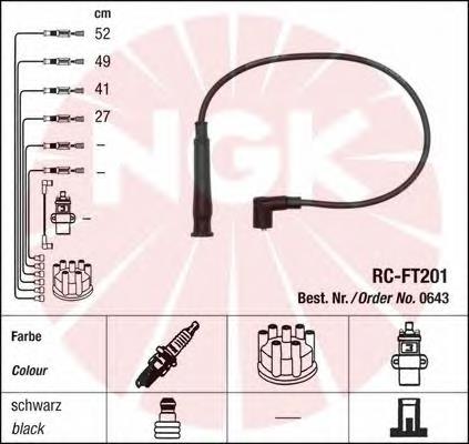 Compre 643 NGK Fios de alta voltagem, kit