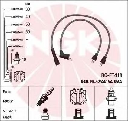 Fios de alta voltagem, kit 665 NGK