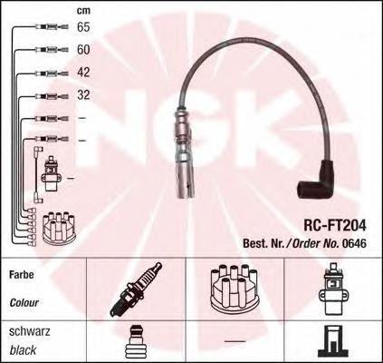 Fios de alta voltagem, kit NGK 2572