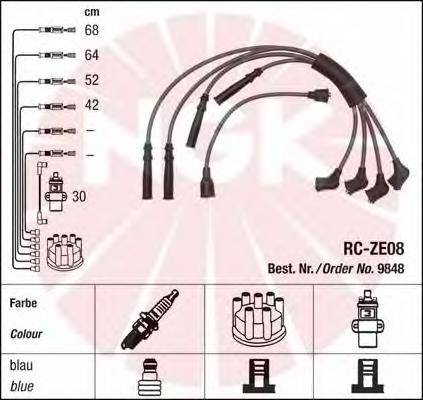 Fios de alta voltagem, kit NGK 9848 preço, a partir de 44,79 USD