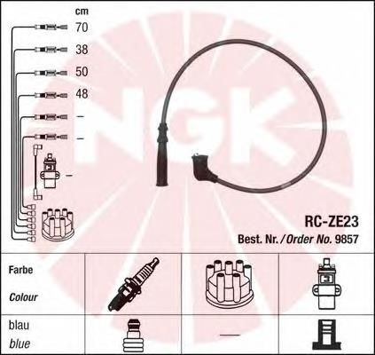 9857 NGK Fios de alta voltagem, kit