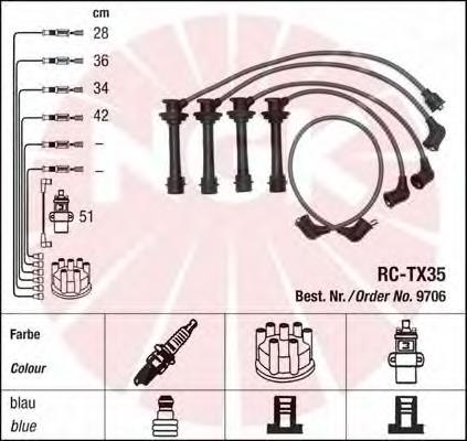 Compre 9706 NGK Fios de alta voltagem, kit