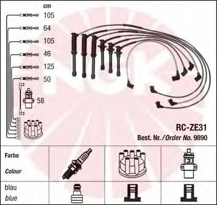 Fios de alta voltagem, kit NGK 9890 preço, a partir de 96,05 USD