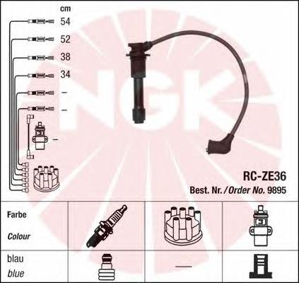 B6BF18140A Mazda Fios de alta voltagem, kit
