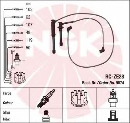 Fios de alta voltagem, kit NGK 9874 preço, a partir de 111,98 USD