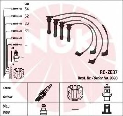 9898 NGK Fios de alta voltagem, kit