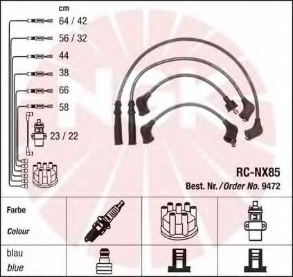 9472 NGK Fios de alta voltagem, kit