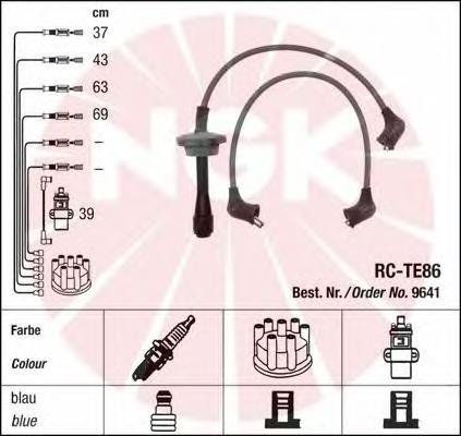 9641 NGK Fios de alta voltagem, kit